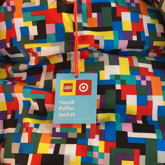 Large LEGO X Target Youth Color Block Puffer Jacket Coat New NWT Green &… - Picture 13 of 14